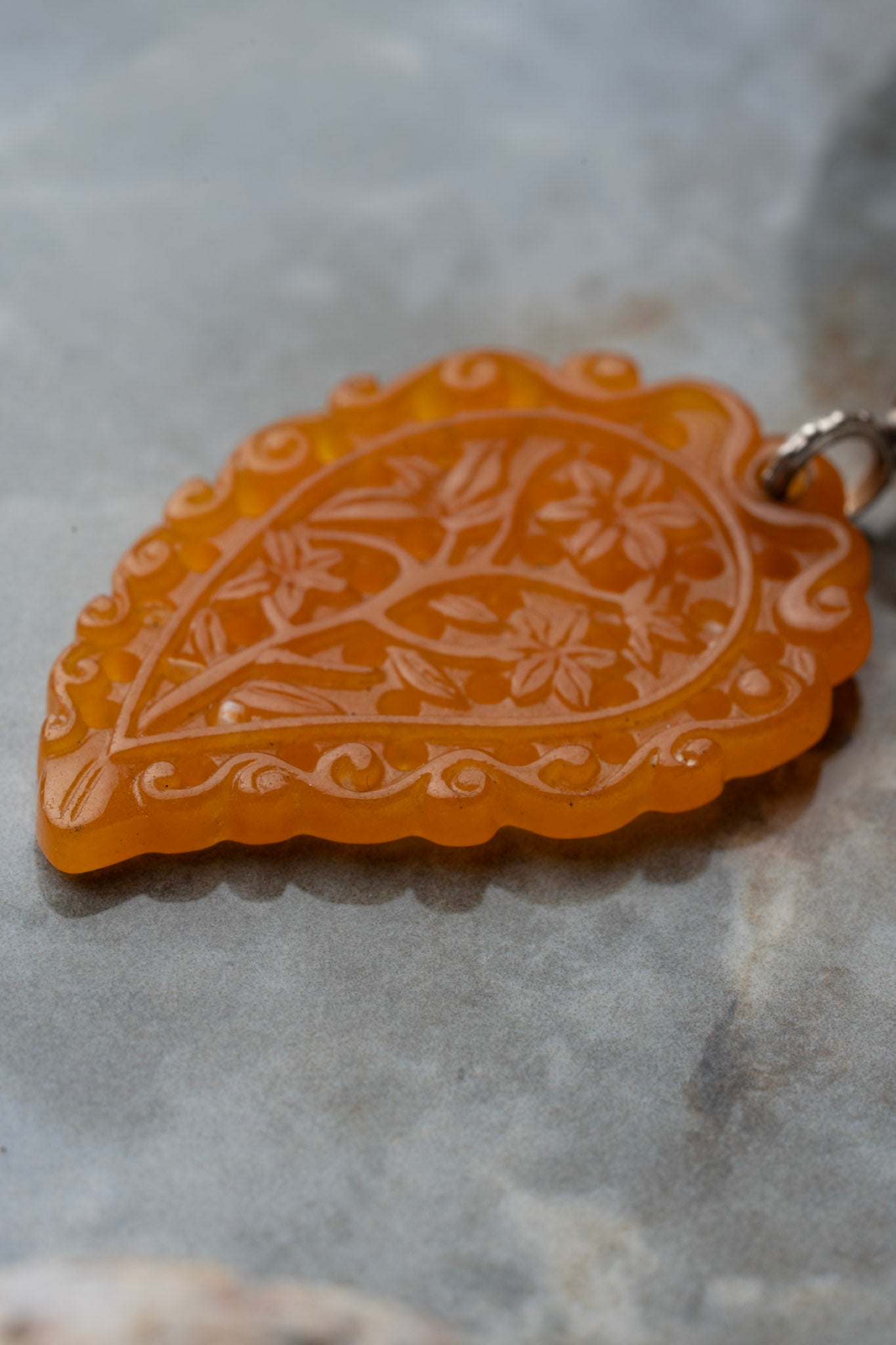 Colgante Hoja de Nácar Naranjo Plata 950