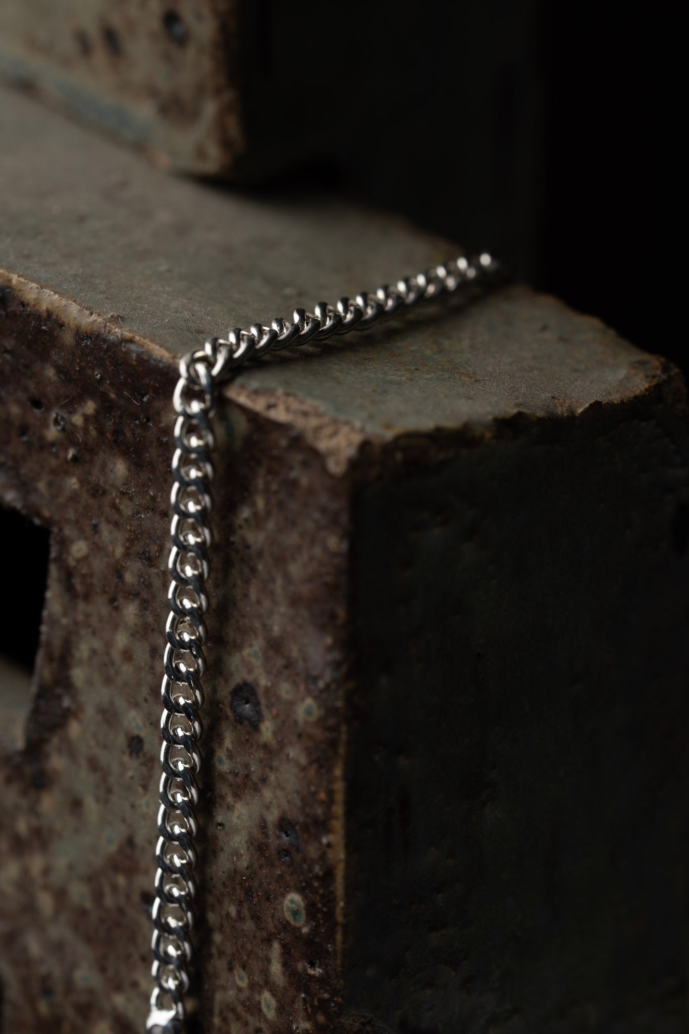 Collar cadena grumette con circones en bisel
