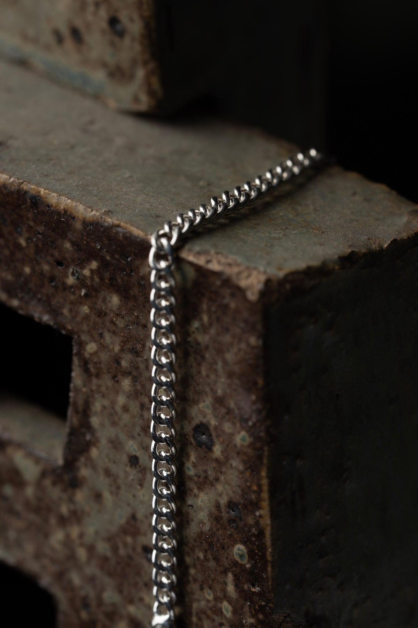 Collar cadena grumette con circones en bisel