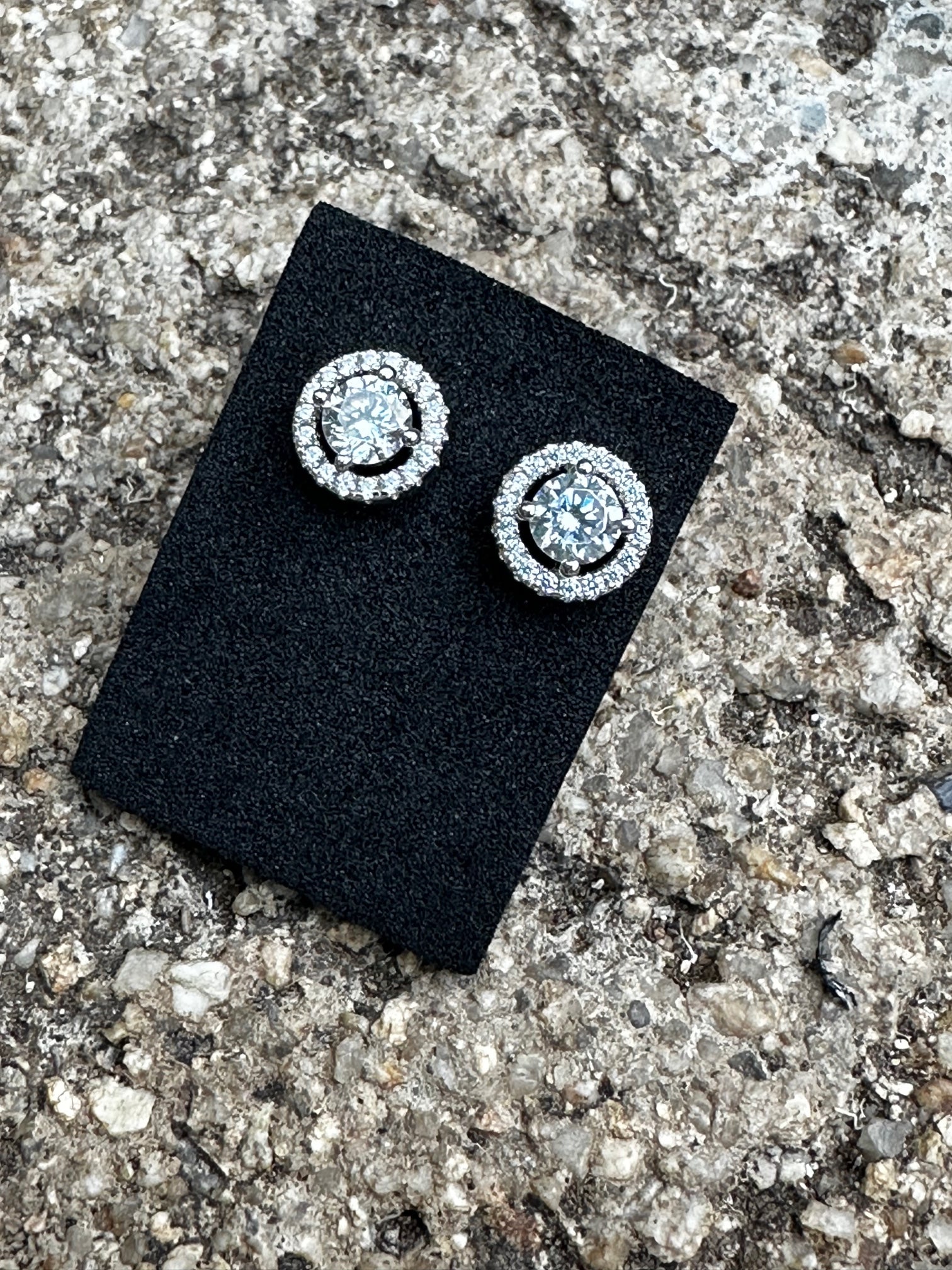Aros solitarios de plata rodinada