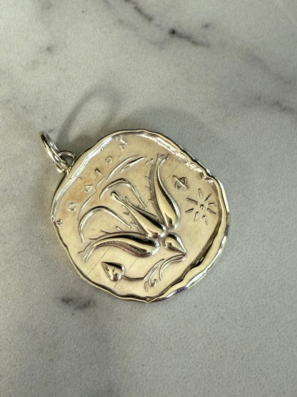 Colgante Flor Esperanza de plata rodinada 950