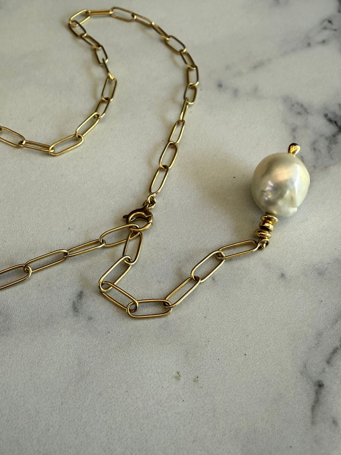 Collar Perla Barroca Oro 18k
