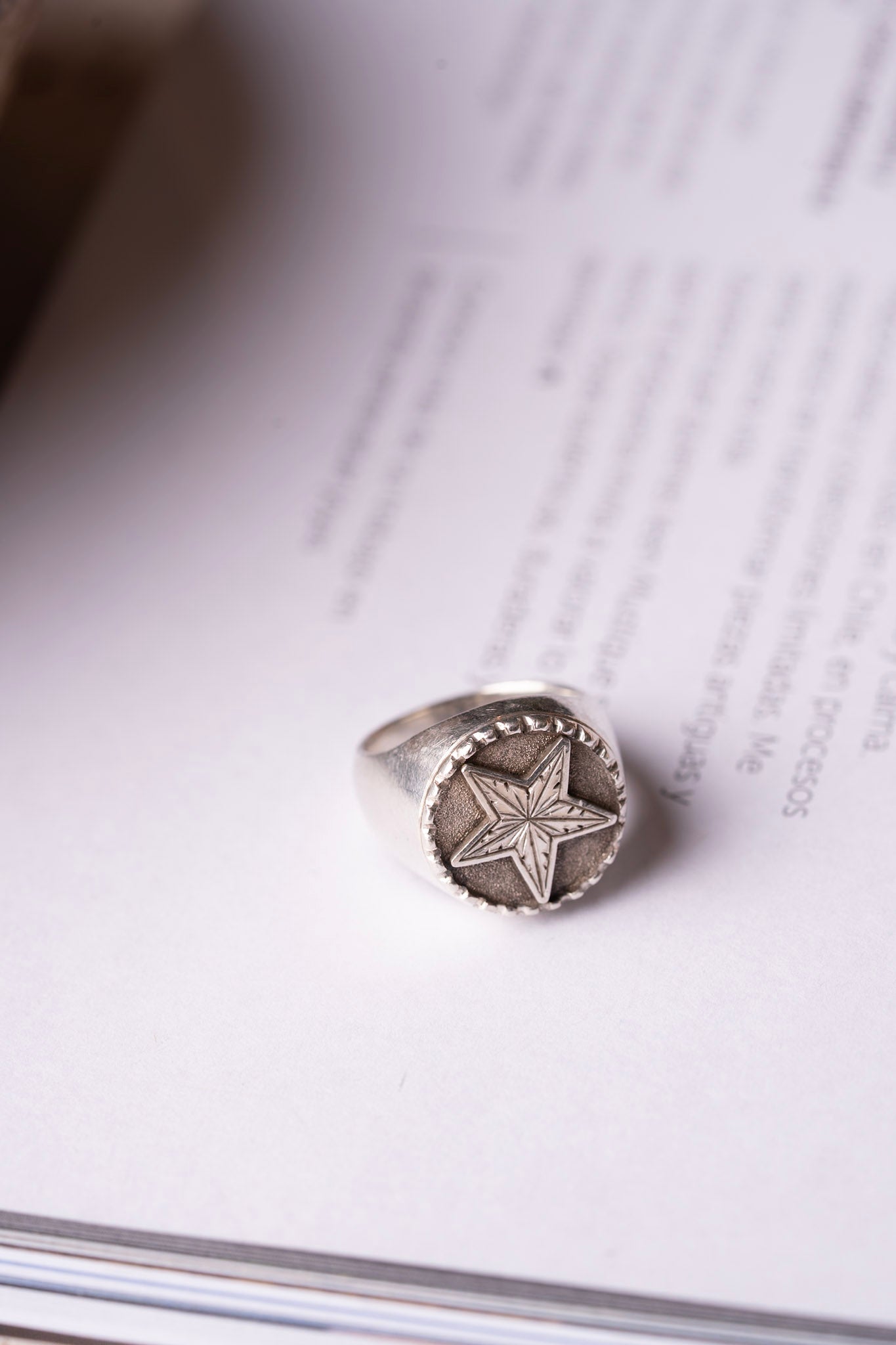Anillo de estrella en plata