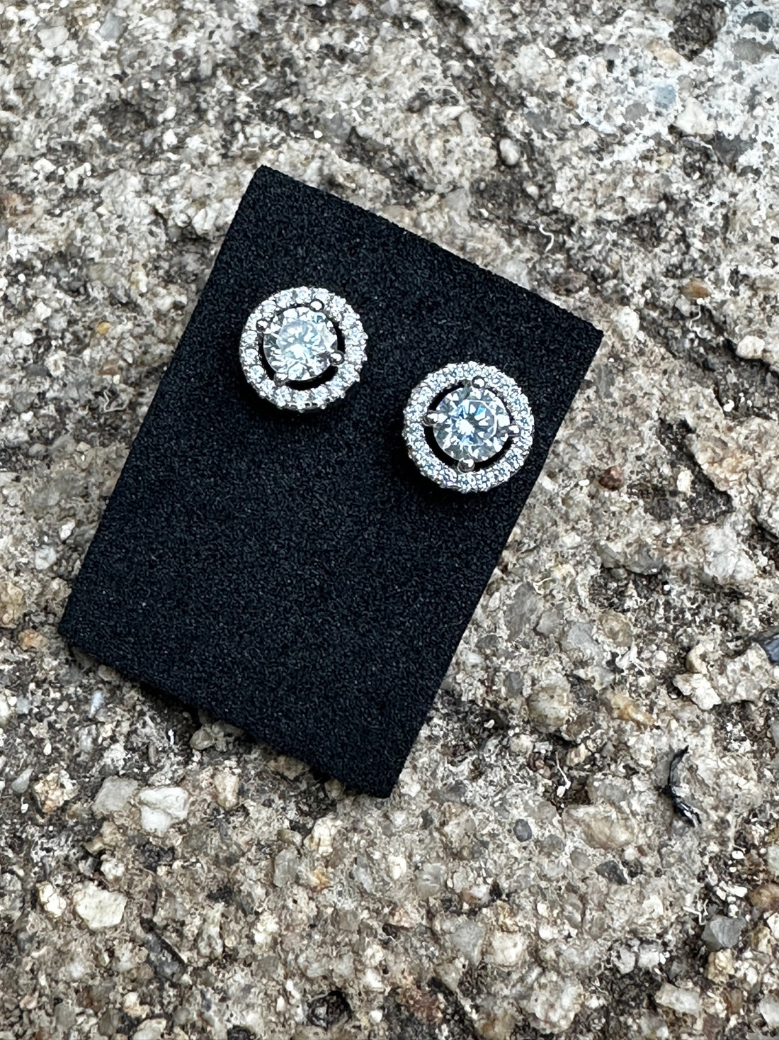 Aros solitarios de plata rodinada