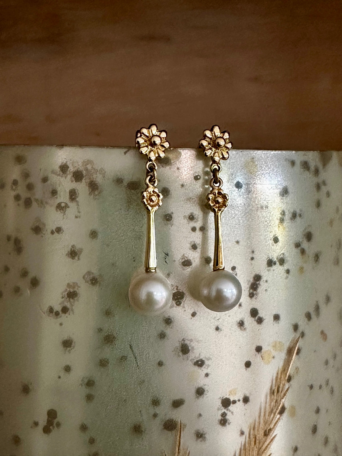 Aros 18k y perlas