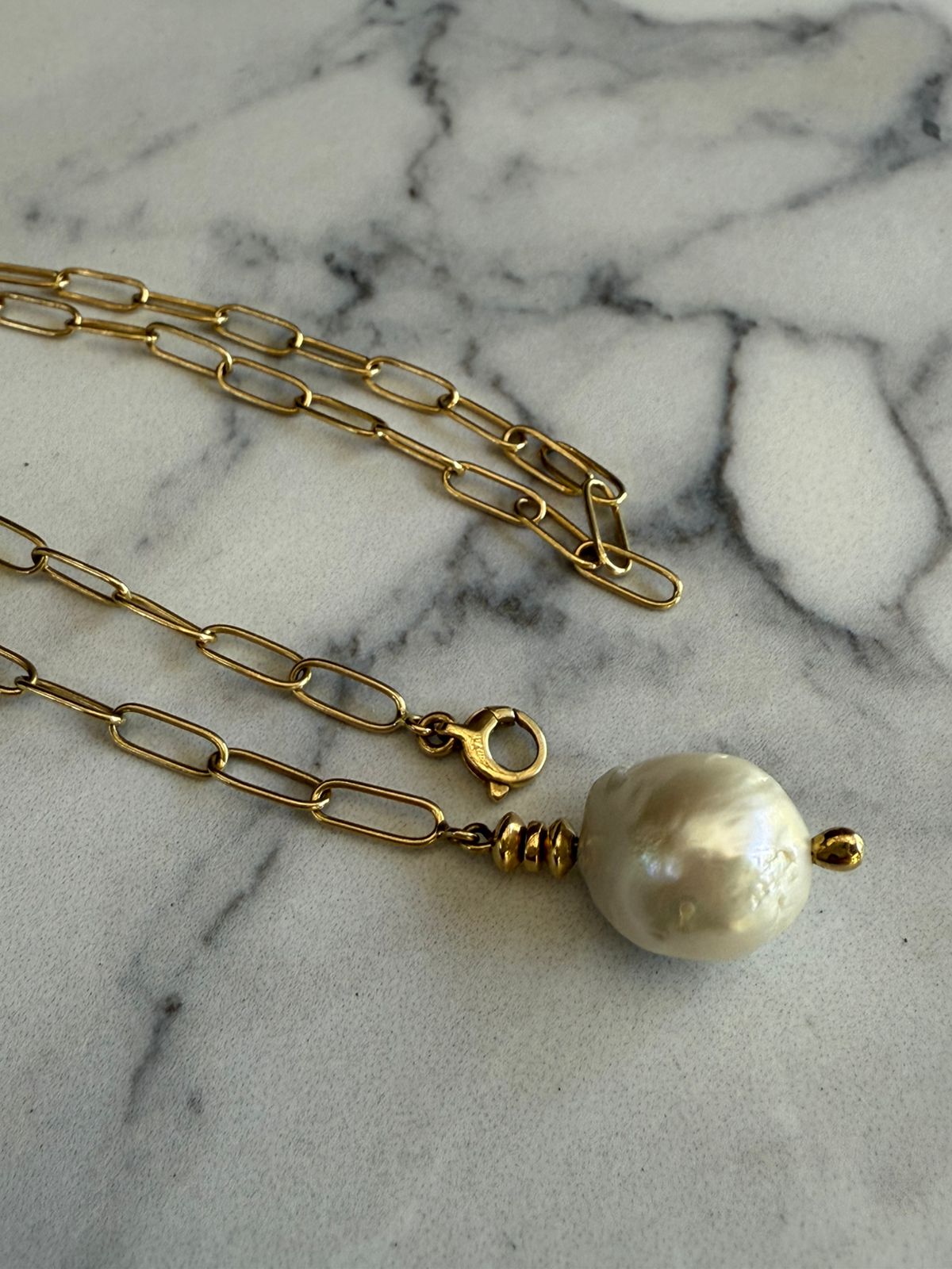 Collar Perla Barroca Oro 18k