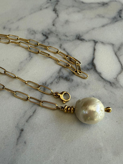 Collar Perla Barroca Oro 18k