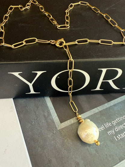 Collar Perla Barroca Oro 18k