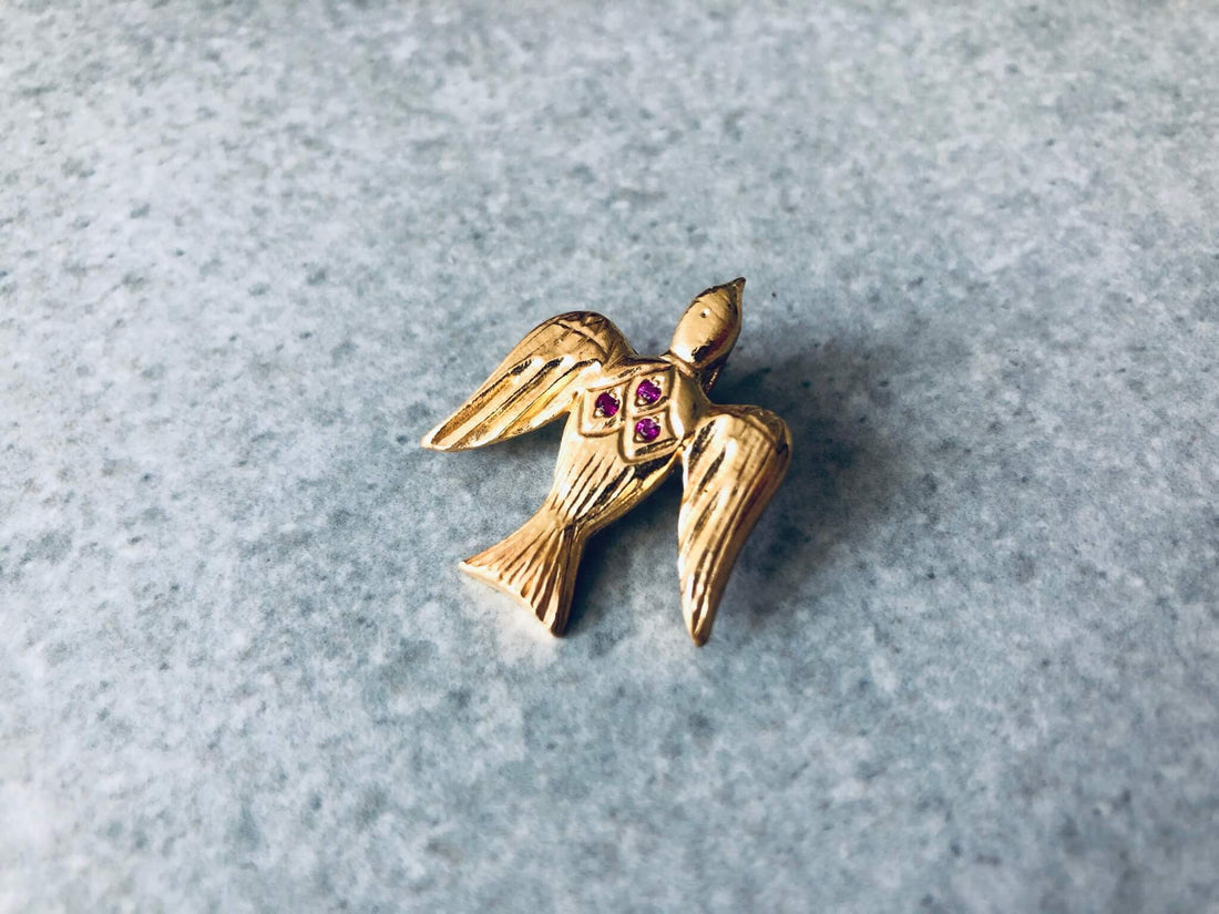 Colgante Fénix Plata 950 bañada en oro